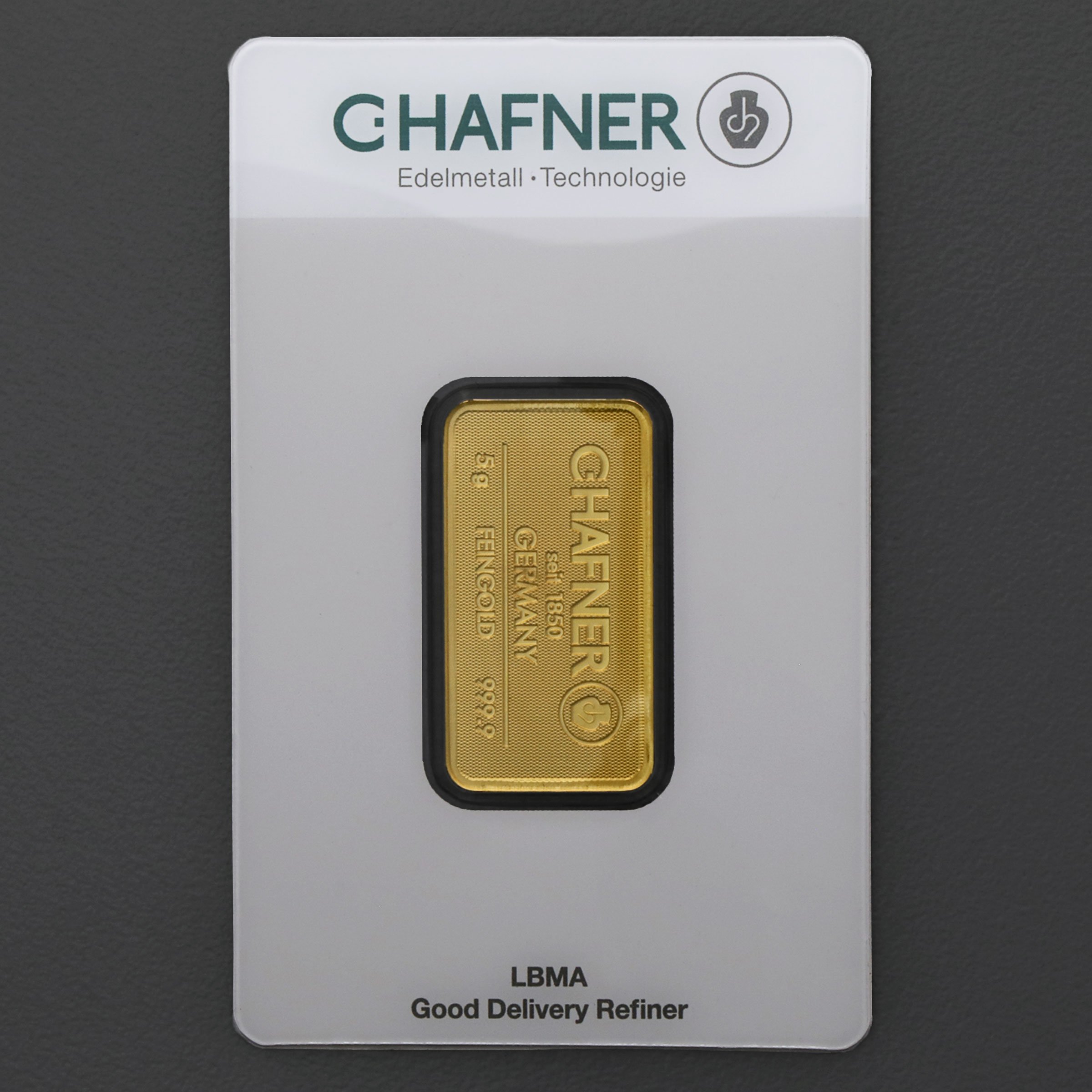 Goldbarren 5g "C.HAFNER - Prägeform" - Hauptansicht