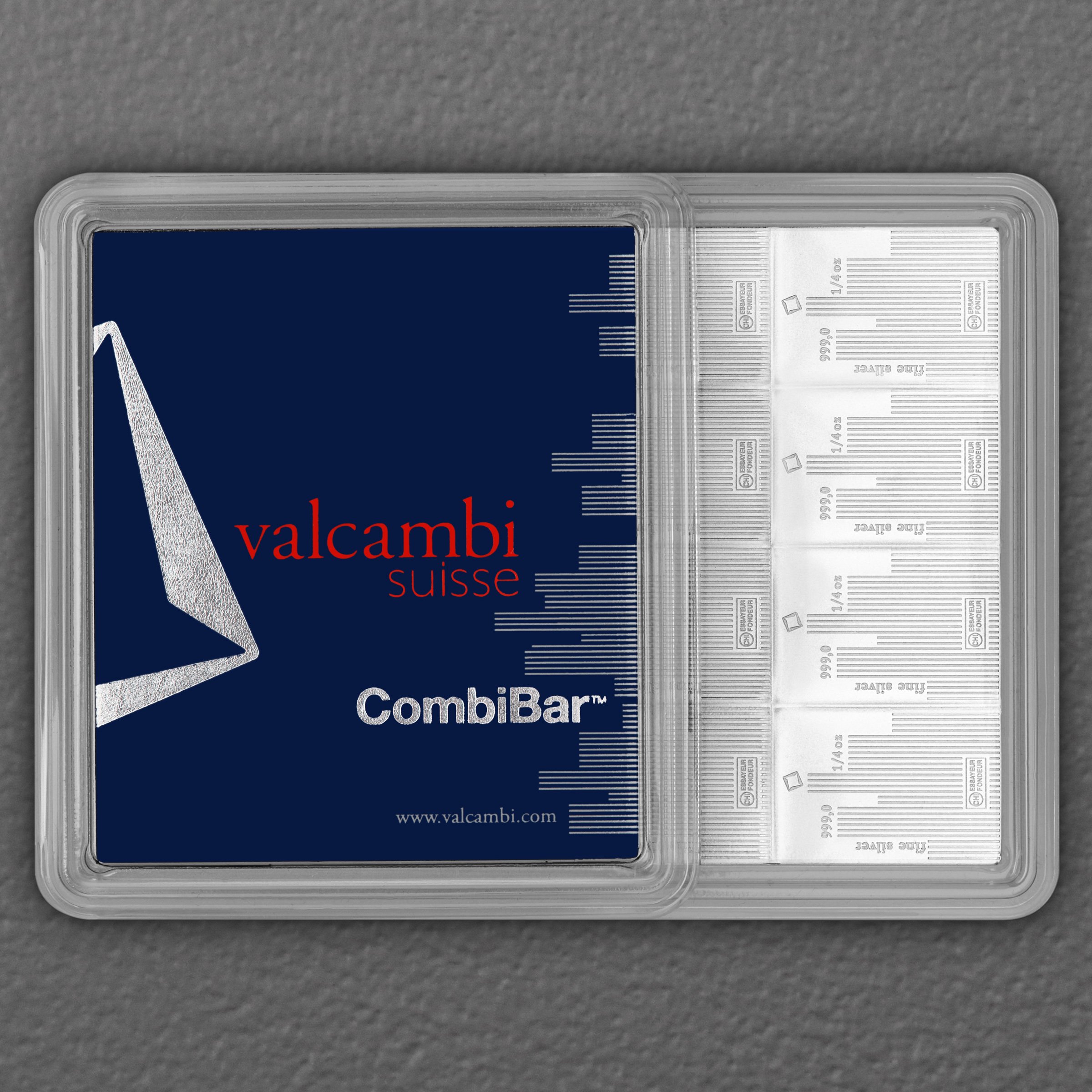 Silbertafel 16 x 1/4oz VALCAMBI "Skyline" CombiBar - Hauptansicht