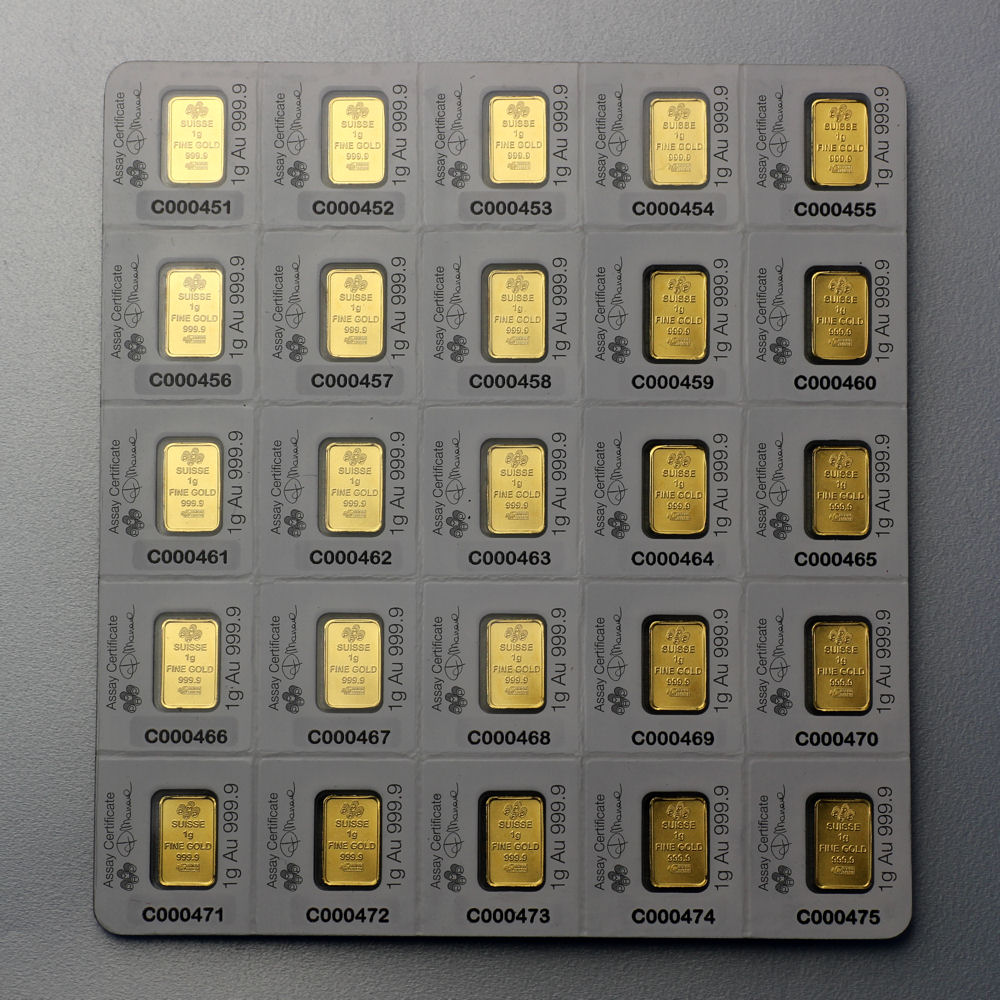 Goldbarren "Multigram" (25x 1g Gold) PAMP - Detailansicht 1
