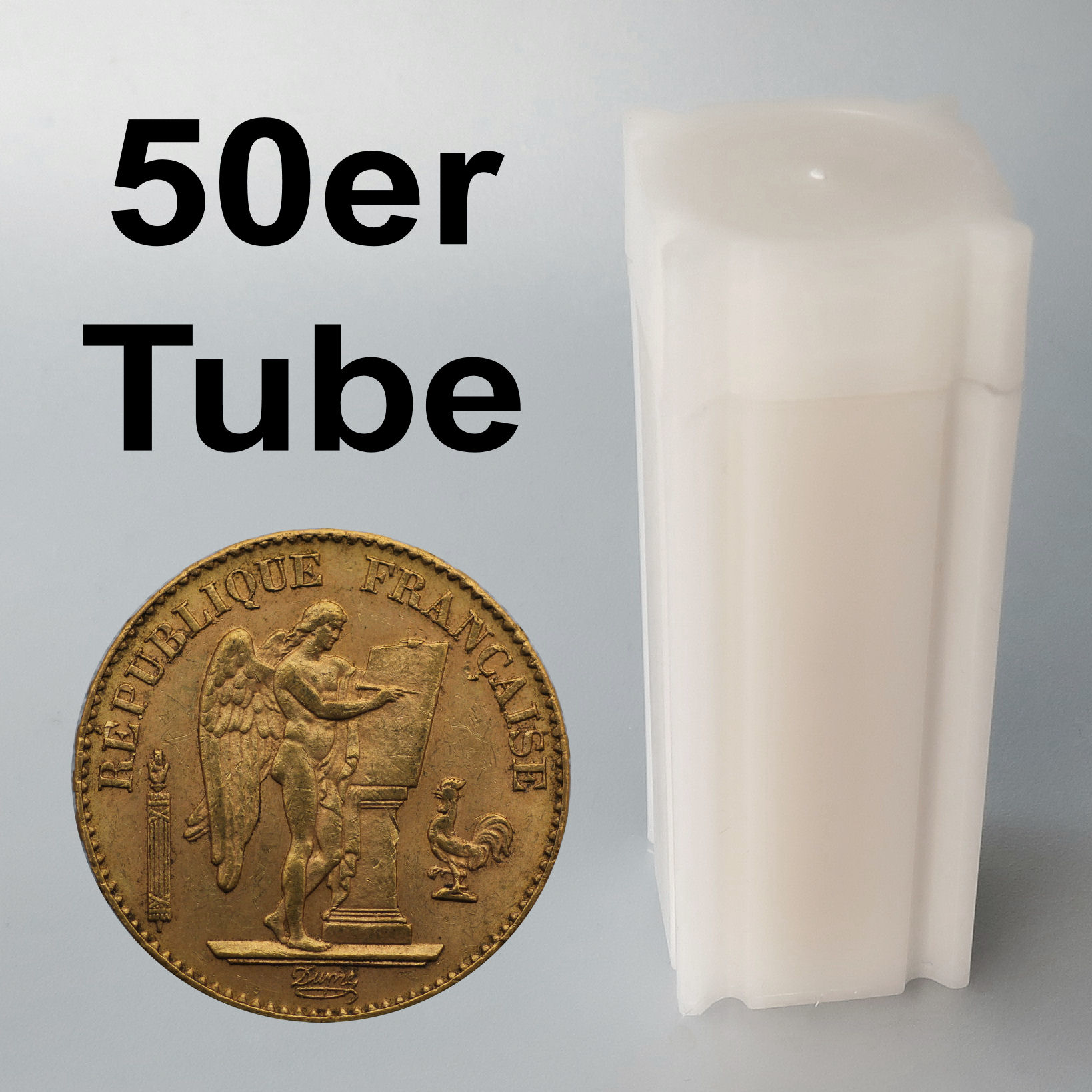 Goldmünze 50 x 20 Francs "Engel Republik" Tube (Frankreich) - Hauptansicht