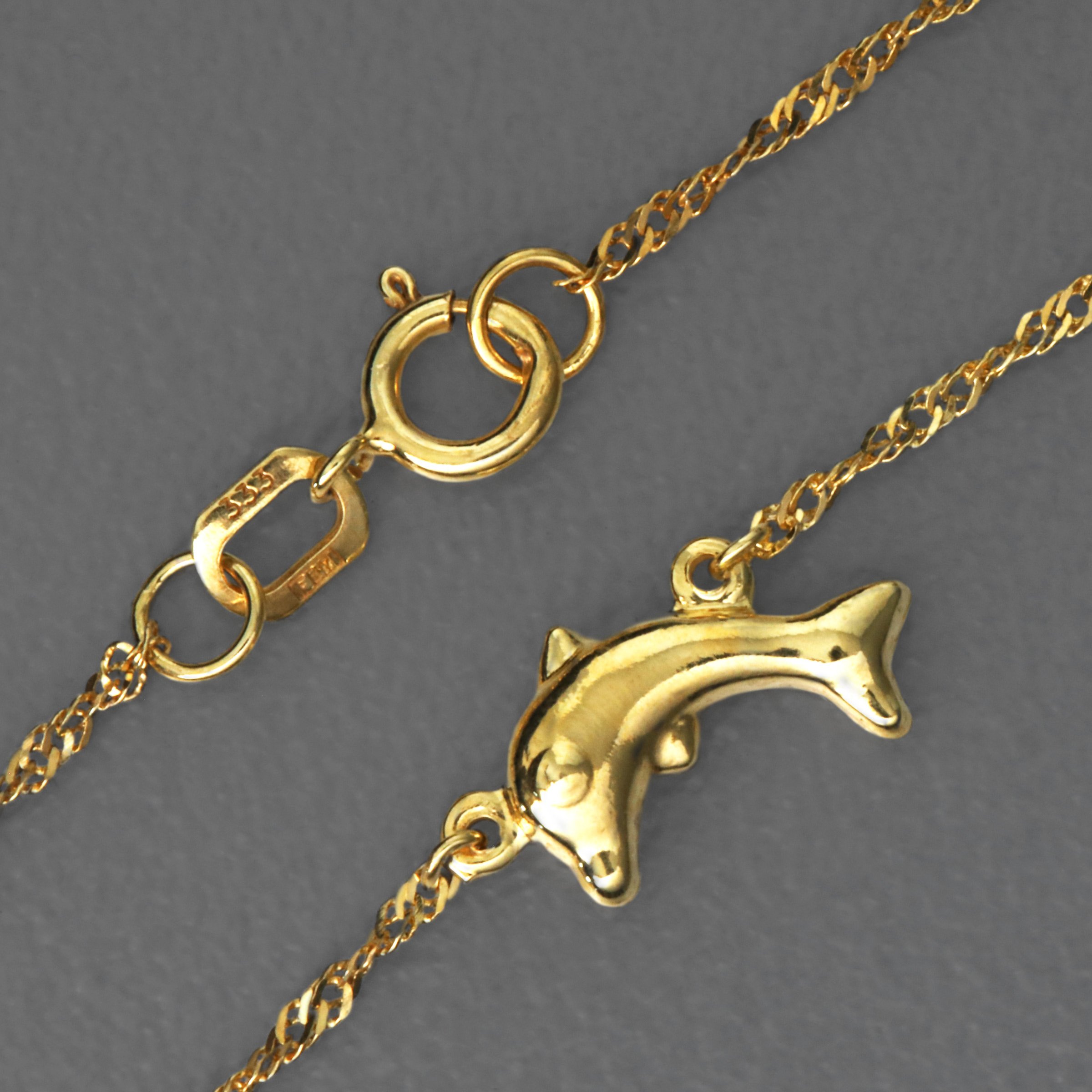 Gold-Fußkette 333er/25 cm "Delfine" (8 kt) - Hauptansicht