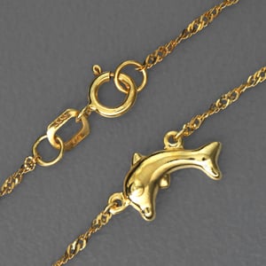 Gold-Fußkette 333er/25 cm "Delfine" (8 kt) - Hauptansicht
