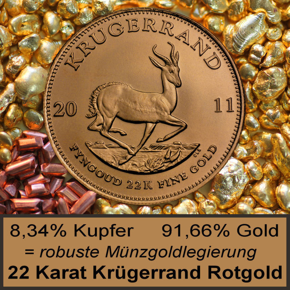 Goldmünze 1/4oz "Krügerrand" verschiedene Jahrgänge (Südafrika) - Detailansicht 2