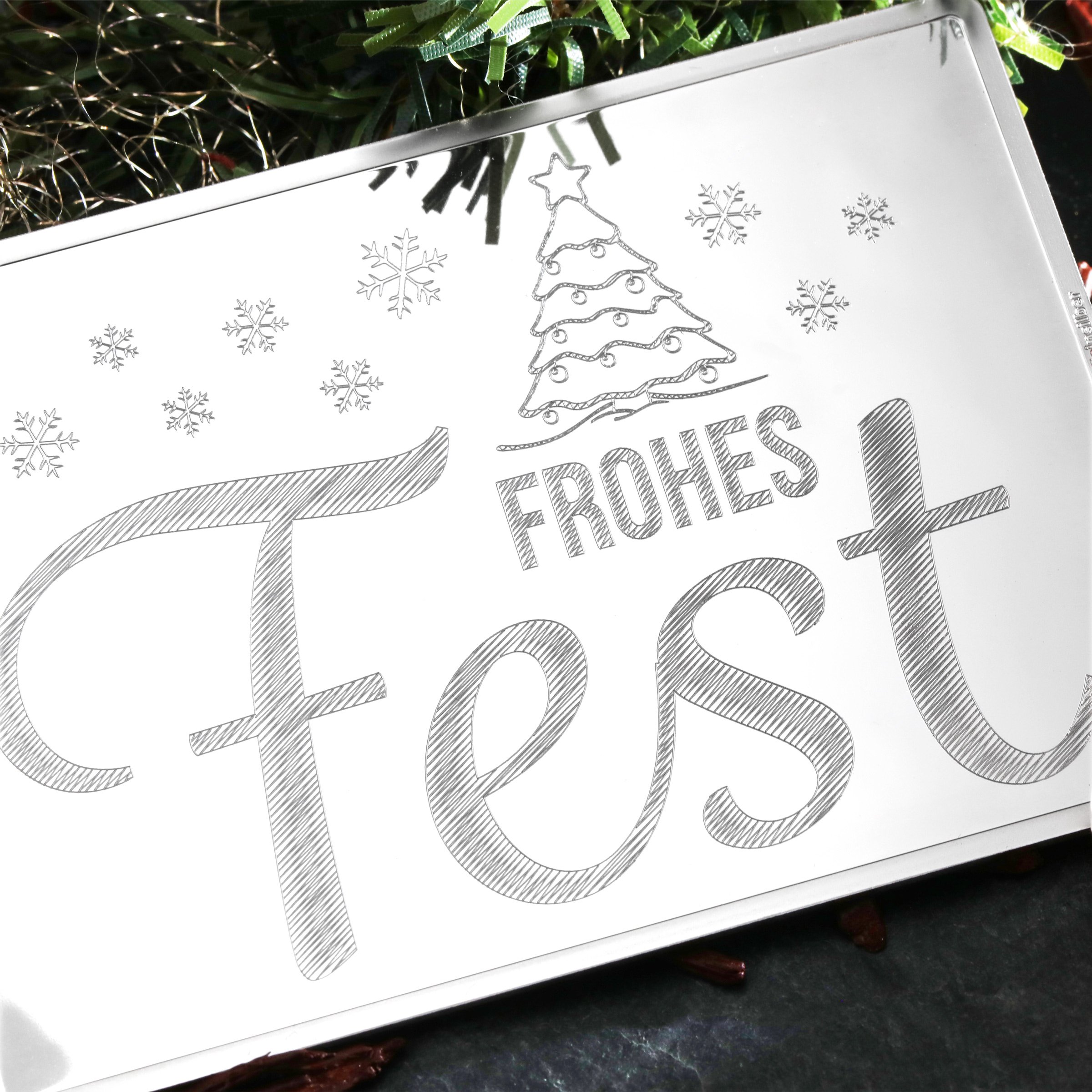 Silberbarren 100g "Frohes Fest" Gravur-Silbertafel - Detailansicht 6