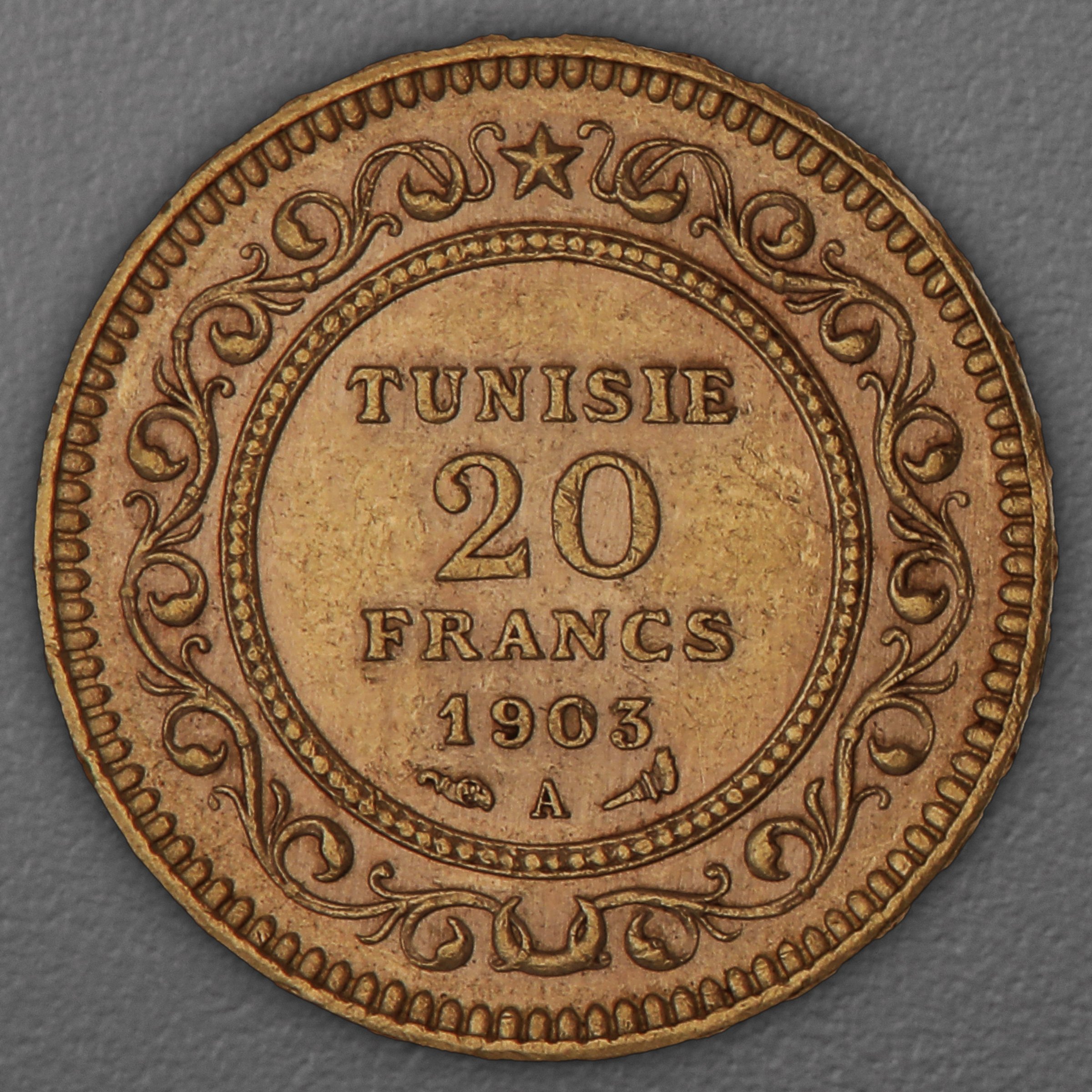 Goldmünze 20 Francs "Tunisie" (Tunesien) - Detailansicht 5
