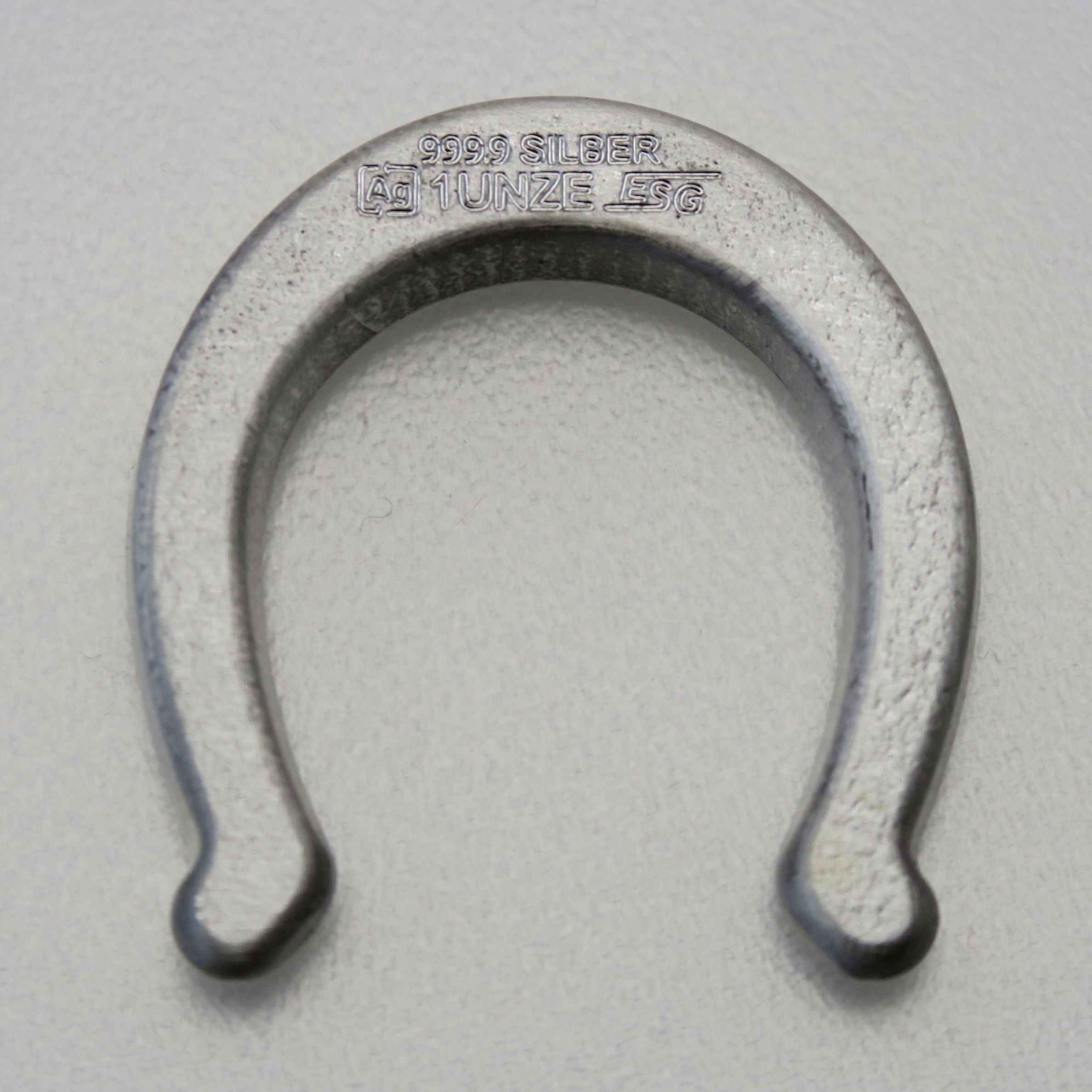 Silberbarren 1oz ESG "Hufeisen" 3D-Barren gegossen glänzend gravierbar - Detailansicht 1