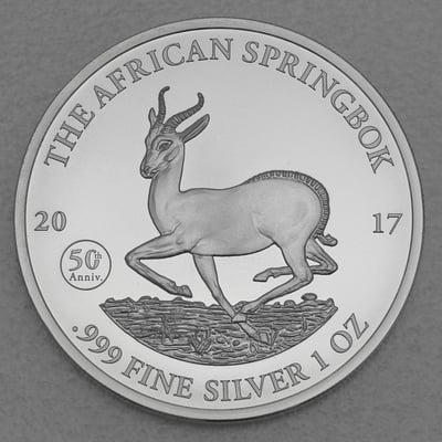 Silbermünze 1oz "Springbock" 2017 (Gabun) - Hauptansicht
