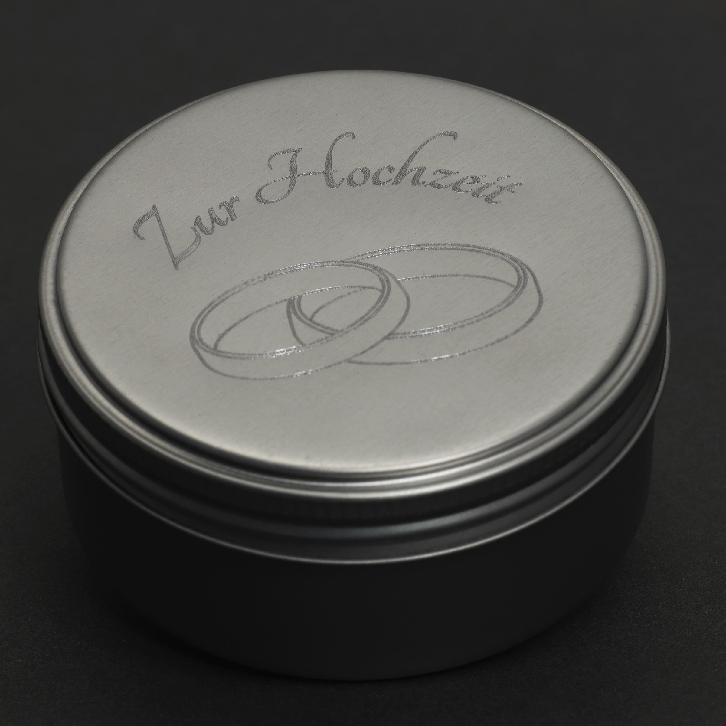 Geschenk-Box "Zur Hochzeit" (rund, Ø: ca. 8 cm) - Hauptansicht