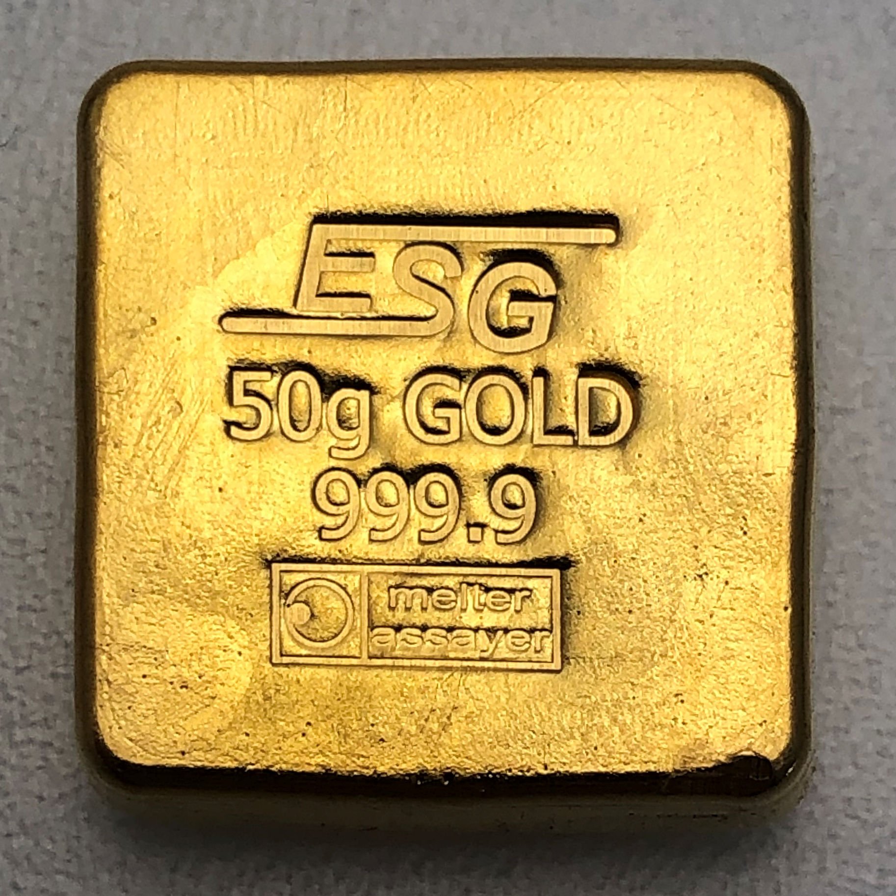 Goldbarren 50g "Goldknuffel" Au-Gussbarren - Detailansicht 1