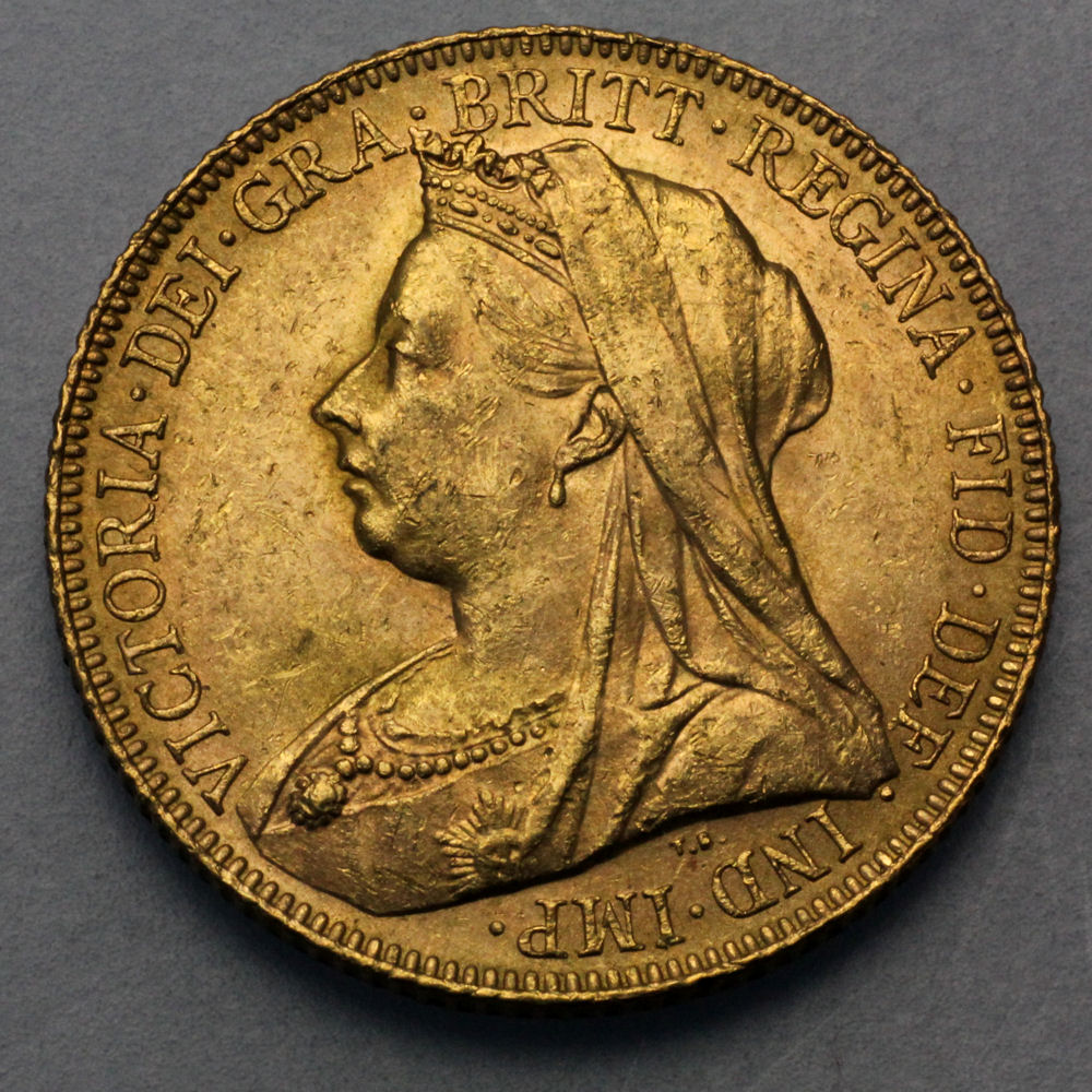 Goldmünze 1 Sovereign "Victoria" Schleier (Großbritannien) - Hauptansicht