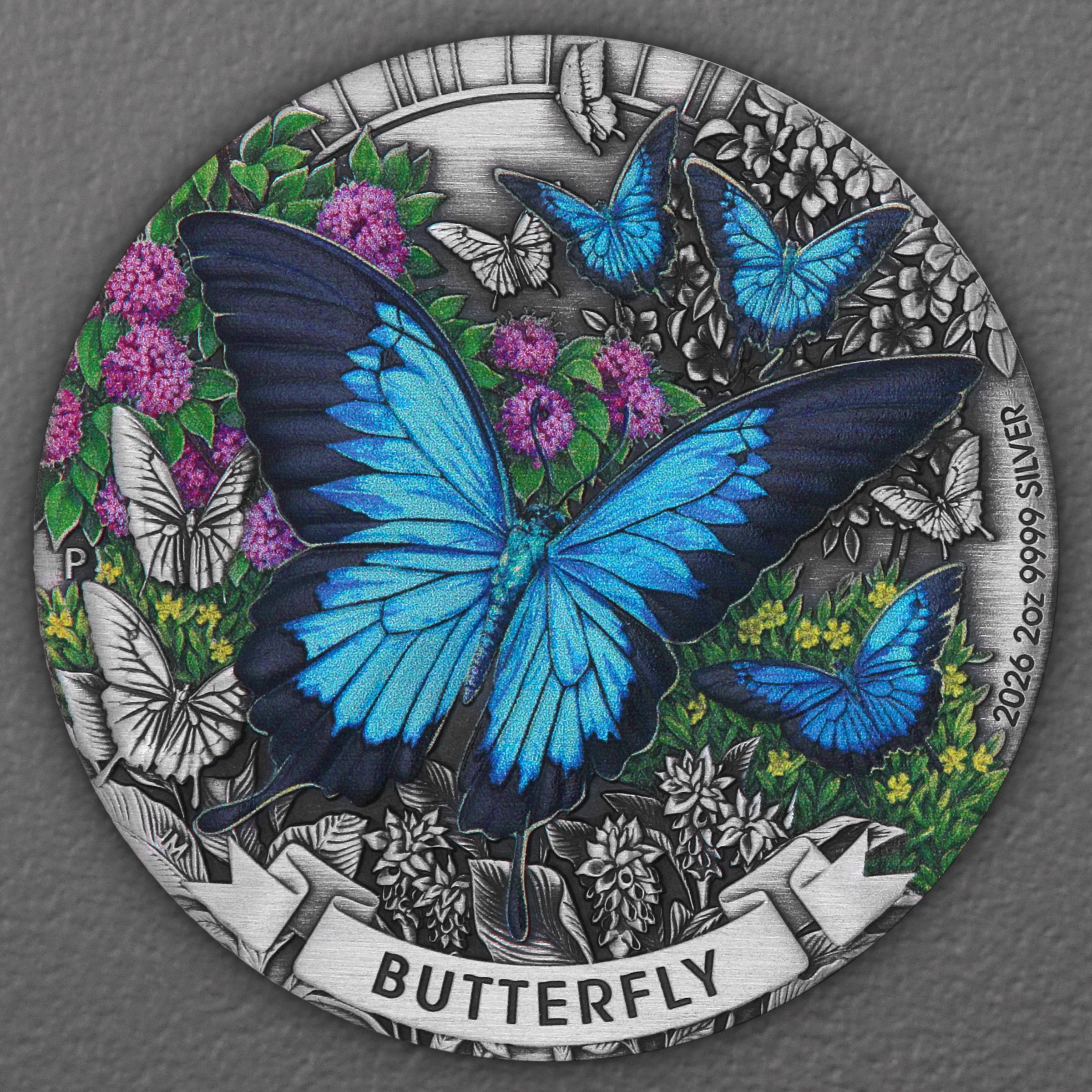 Silbermünze 2oz "Butterfly" 2026 (AF/koloriert) (Australien) - Hauptansicht