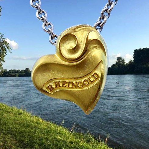 Goldanhänger "Herz aus Rheingold" (Naturgold) - Detailansicht 5