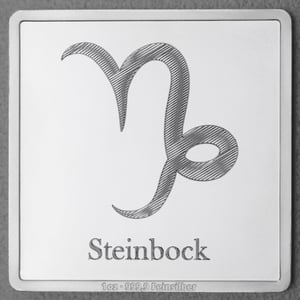 Silberbarren 1oz "Sternzeichen Steinbock" Gravurbarren quadratisch - Miniaturansicht 1