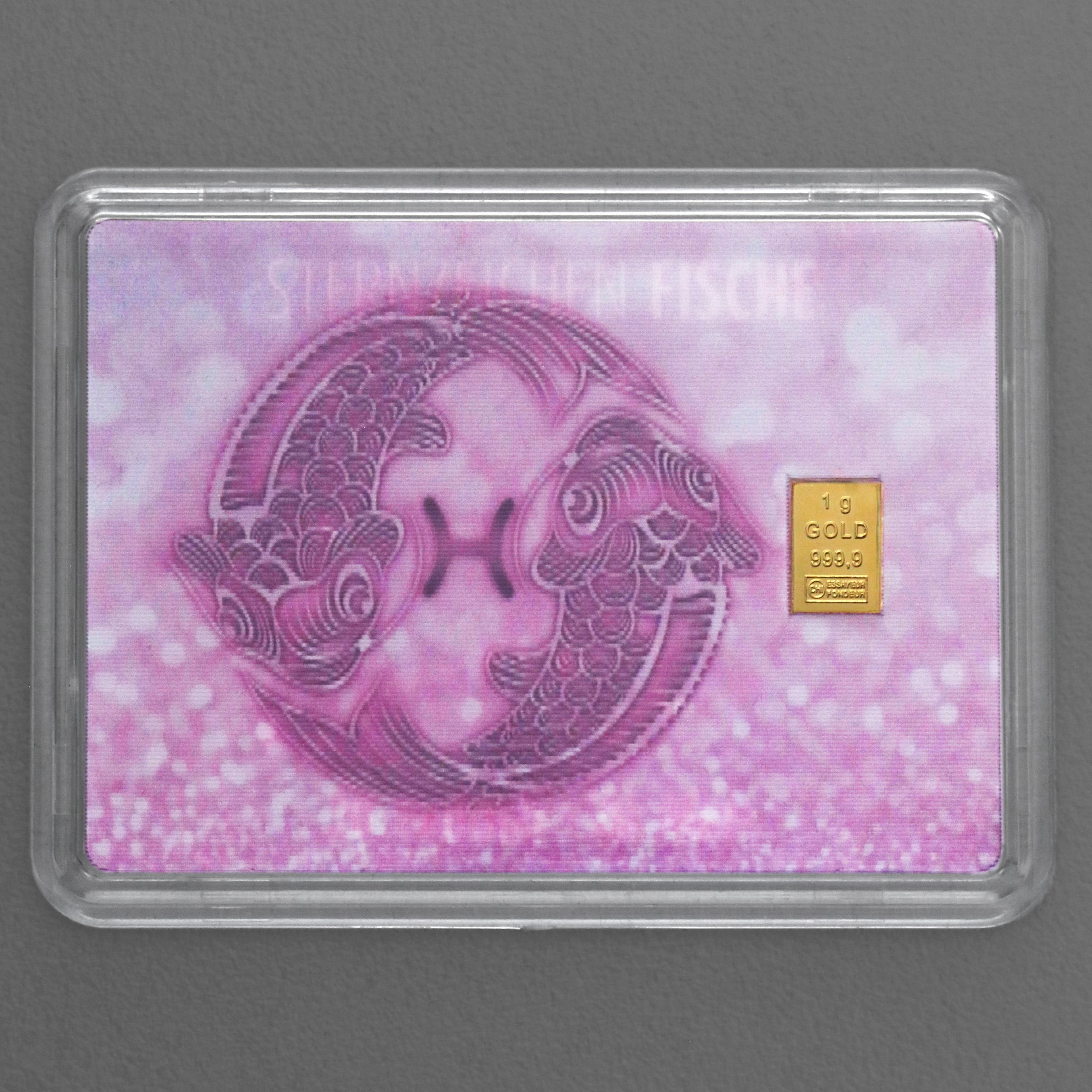 Goldbarren 1g "Sternzeichen: Fische" (Flip) - Detailansicht 1