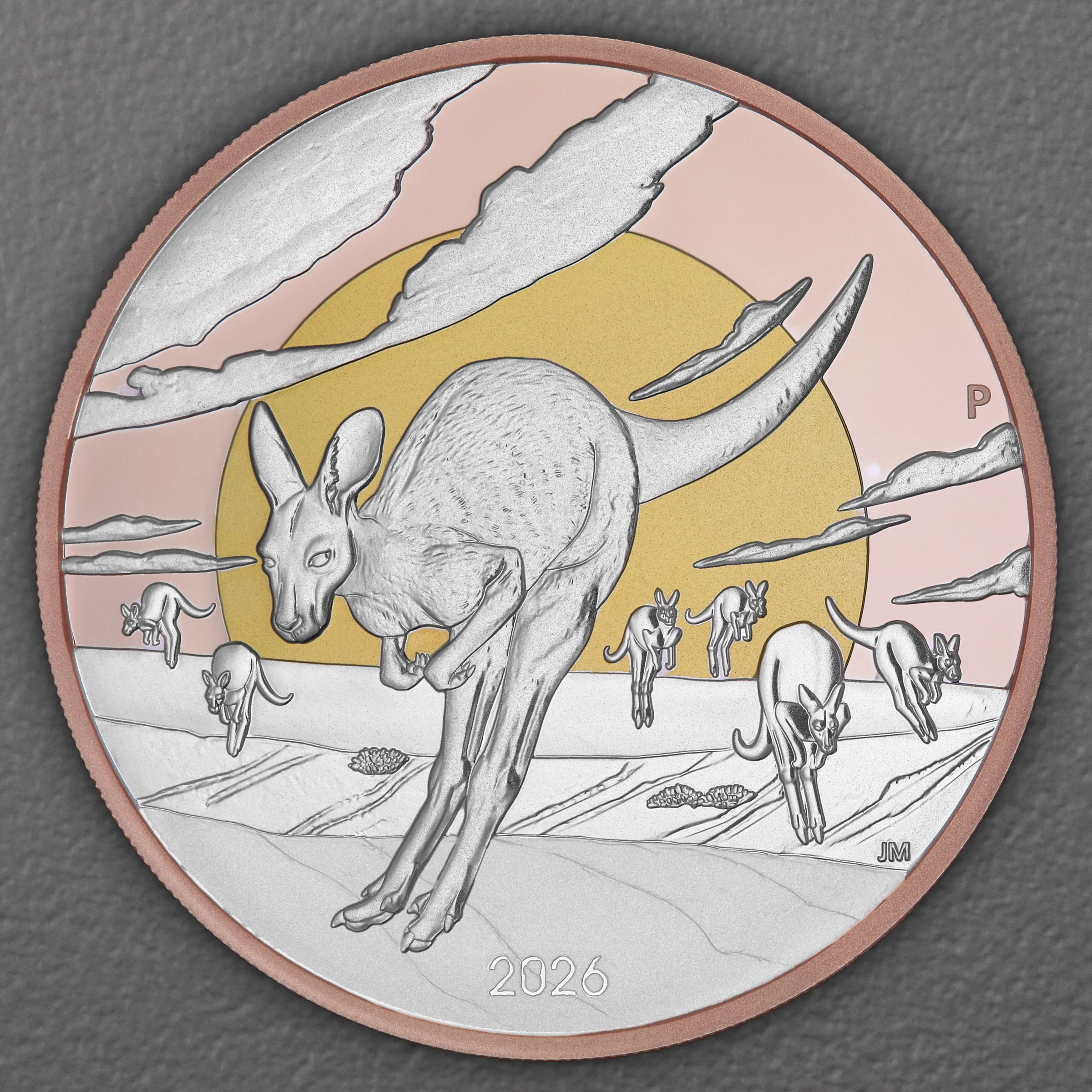 Silbermünze 5oz "Känguru" 2026 (PP/vergoldet) Wonders of Australia (Australien) - Hauptansicht