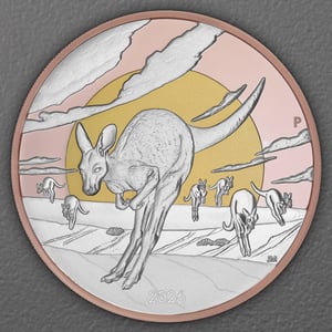 Silbermünze 5oz "Känguru" 2026 (PP/vergoldet) Wonders of Australia (Australien) - Hauptansicht