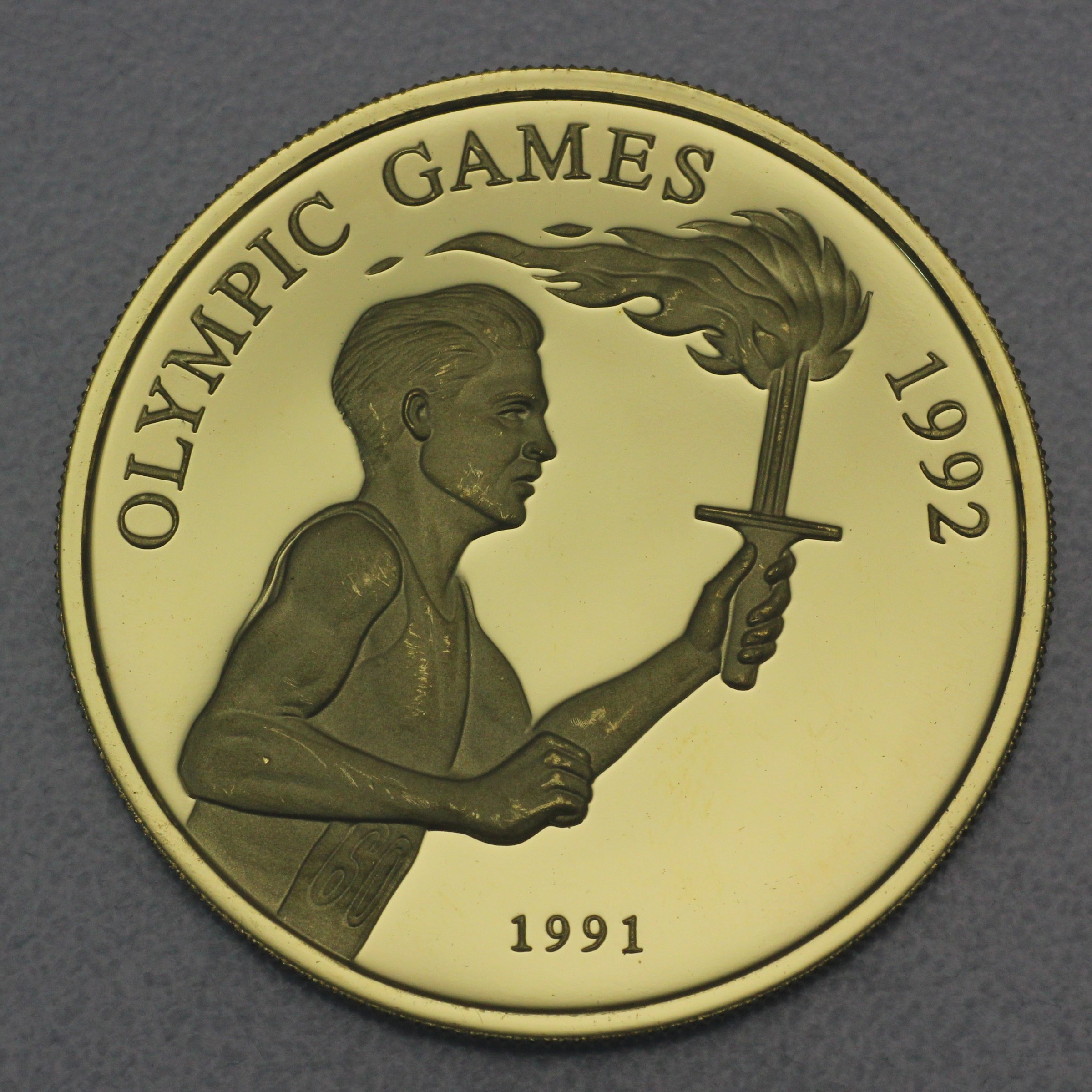 Goldmünze 100 Tala "Fackelläufer" 1991 Olympic Games 1992 (Samoa) - Hauptansicht