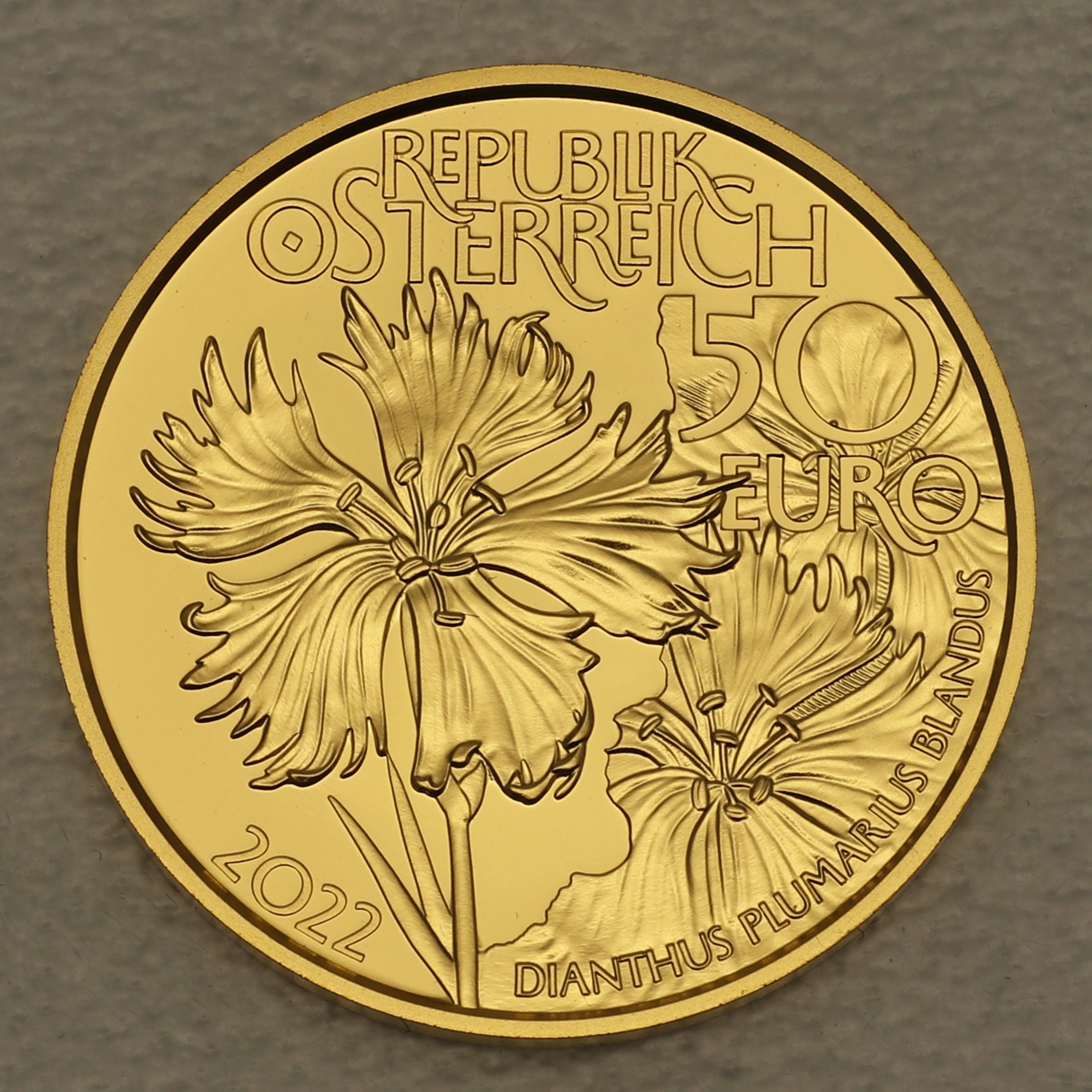 Goldmünze 50 Euro "Am wilden Wasser" 2022 Naturschatz Alpen (Österreich) - Hauptansicht