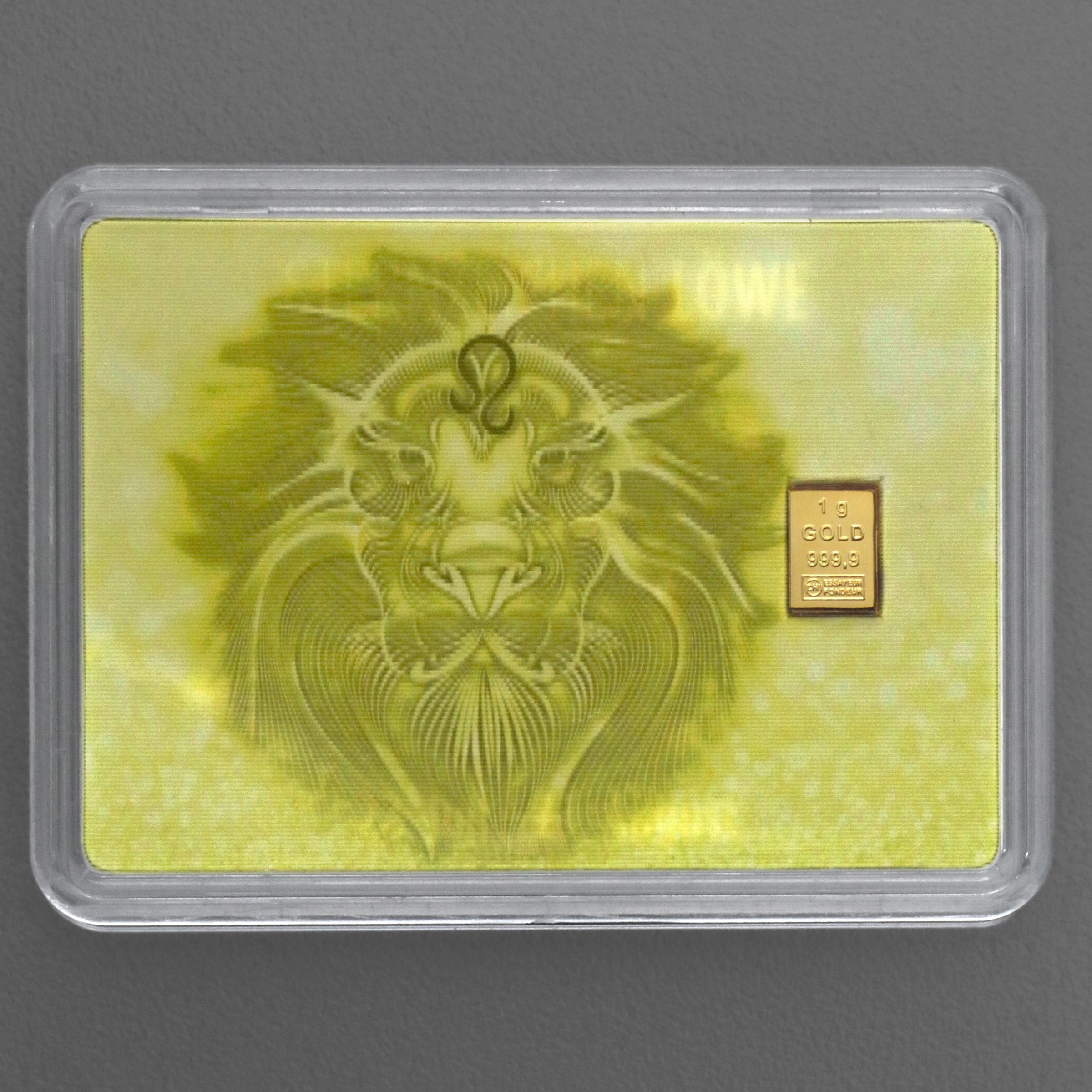 Goldbarren 1g "Sternzeichen: Löwe" (Flip) - Detailansicht 1