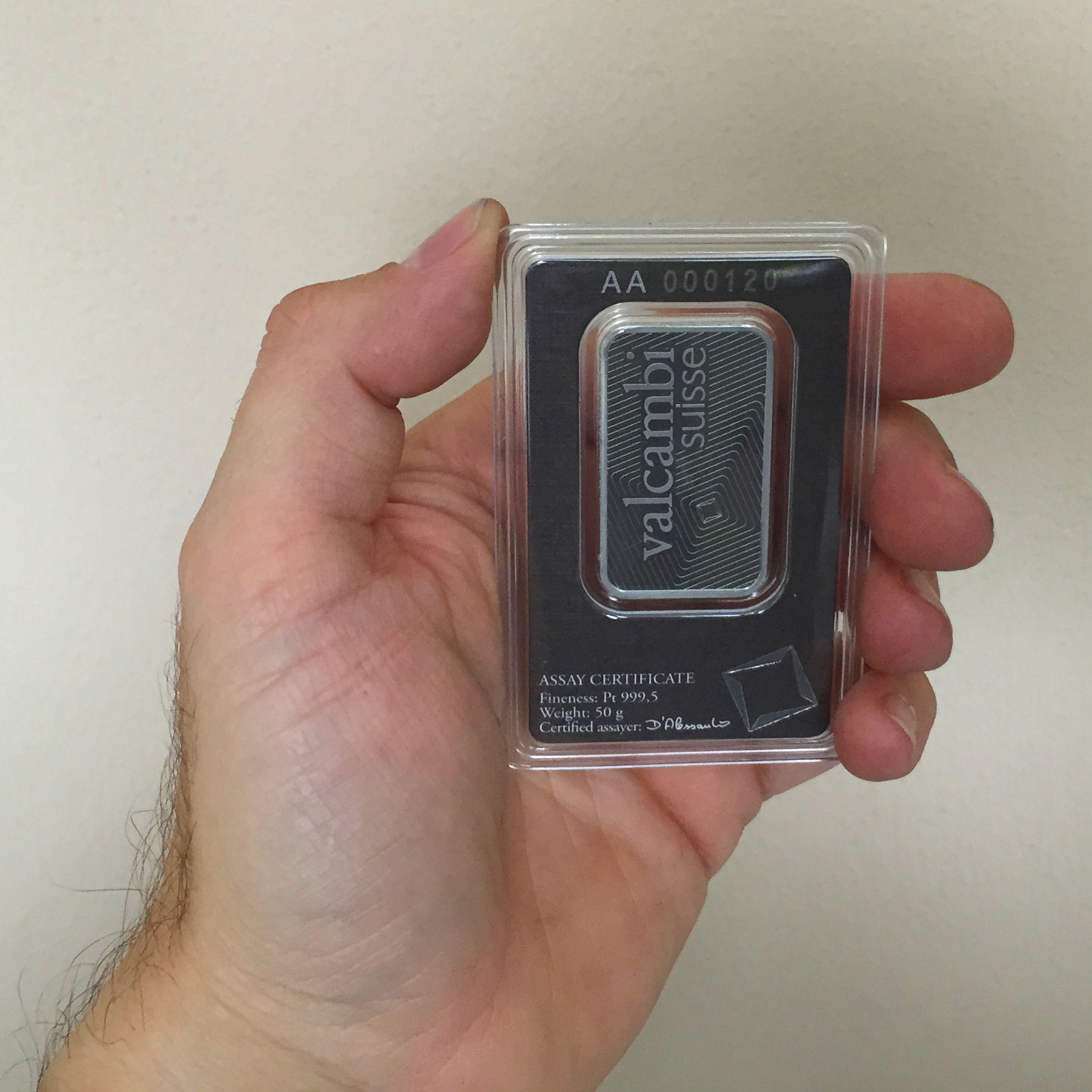 Platinbarren 50g VALCAMBI (Pt) - Detailansicht 4