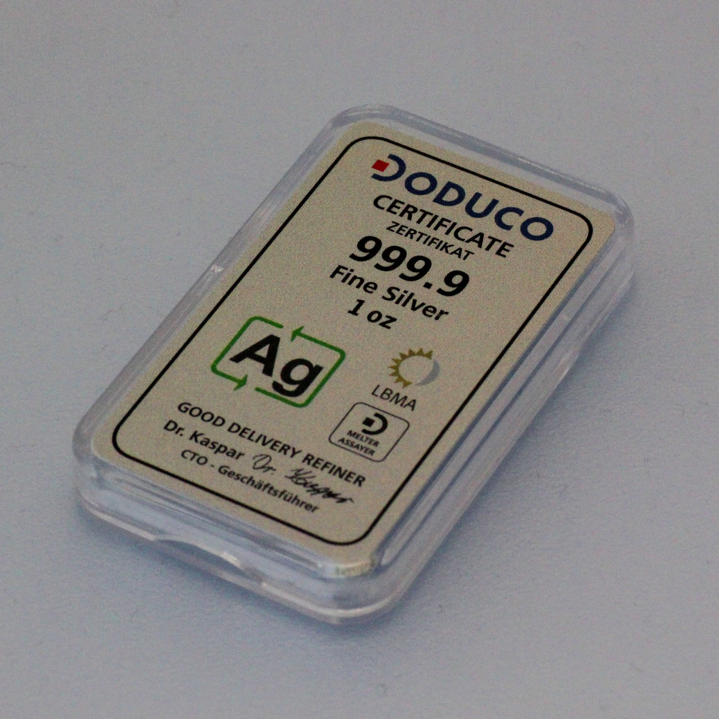 Silberbarren 1oz Doduco in Kapsel - Detailansicht 2