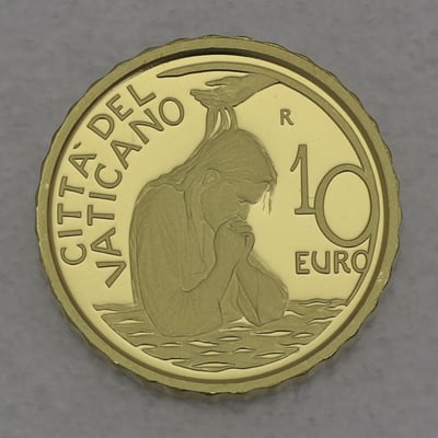 Goldmünze "10 Euro - 2023" Die Taufe (Vatikanstadt) - Hauptansicht