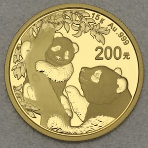 Goldmünze 15g "Panda" 2021 (China) - Hauptansicht
