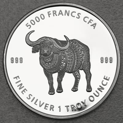 Silbermünze 1oz "Mandala Buffalo" 2020 (Tschad) - Miniaturansicht 1