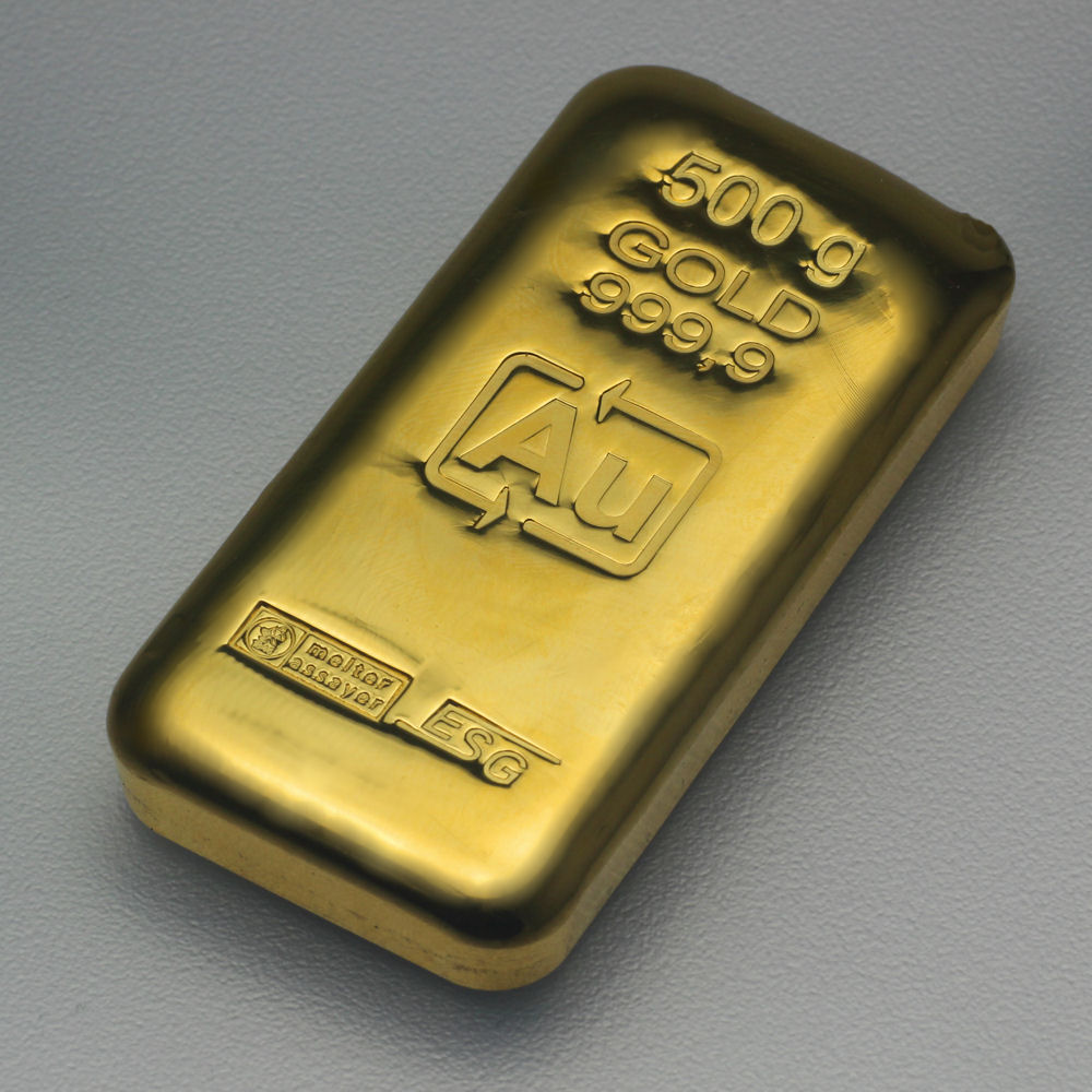 Goldbarren 500g Au ESG, gegossen - Detailansicht 1