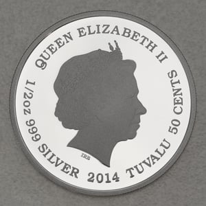 Silbermünze 1/2oz "Asian Elephant 2014" (Tuvalu) Mother s Love Serie (Tuvalu) - Miniaturansicht 2