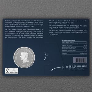 Silbermünze 1oz "Koala" 2026 (koloriert) ANA World s Fair of Money Special (Australien) - Miniaturansicht 4