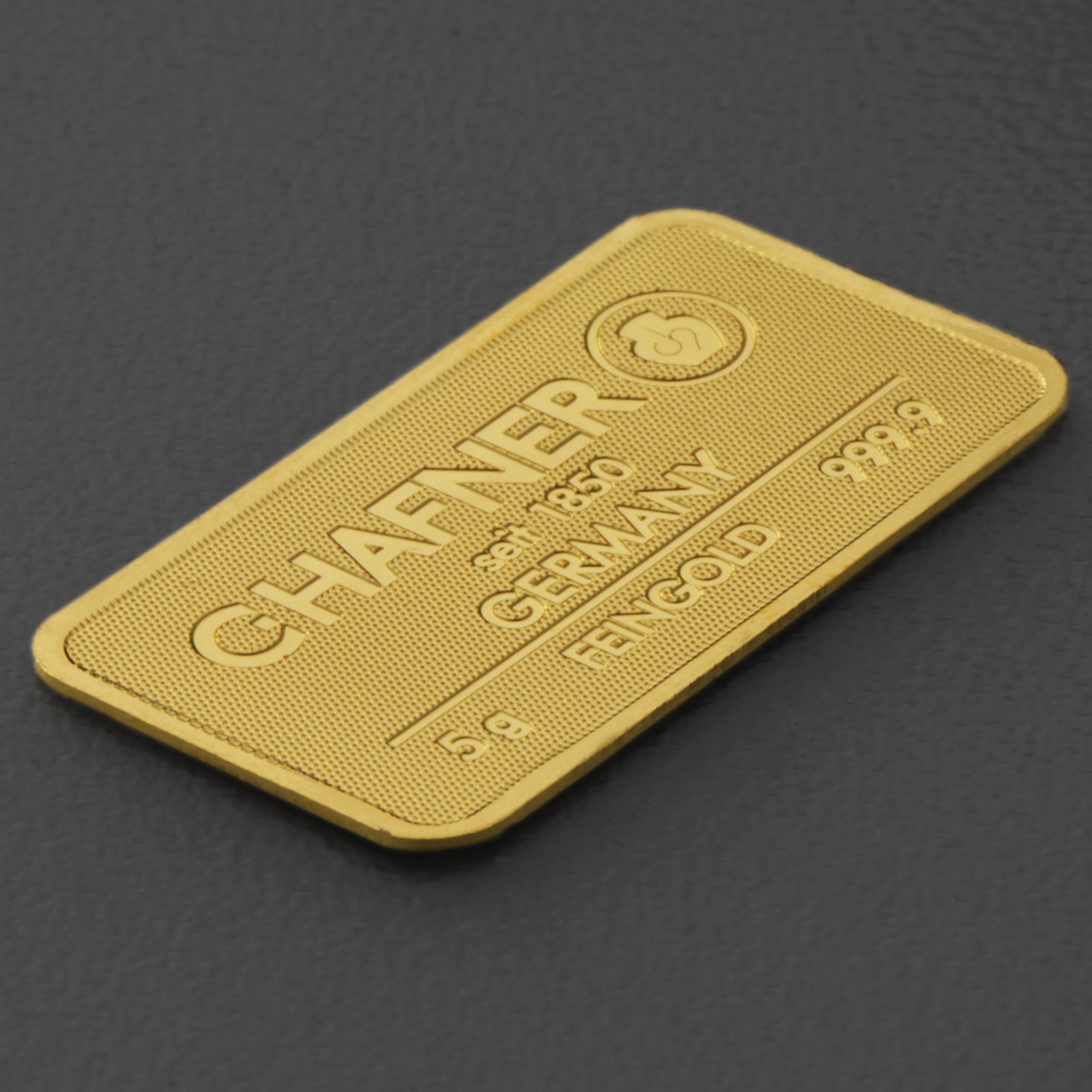 Goldbarren 5g "C.HAFNER - Prägeform" - Detailansicht 5