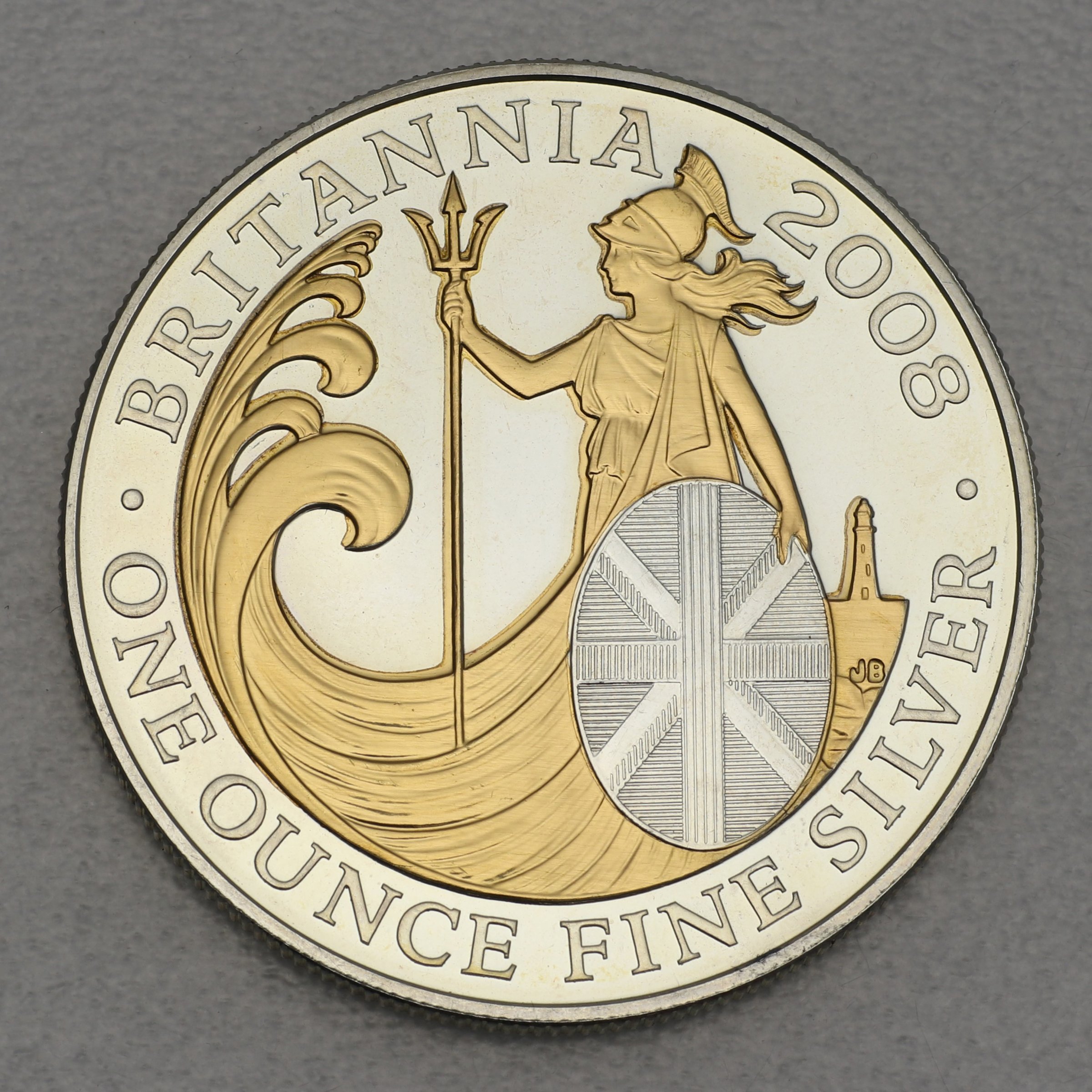Silbermünze 1oz "Britannia" 2008 (vergoldet) (Großbritannien) - Hauptansicht