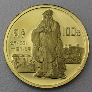 Goldmünze 100 Yuan "Confucius" 1985 (China) - Hauptansicht