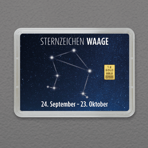Goldbarren 1g "Sternzeichen: Waage" (Flip) - Hauptansicht