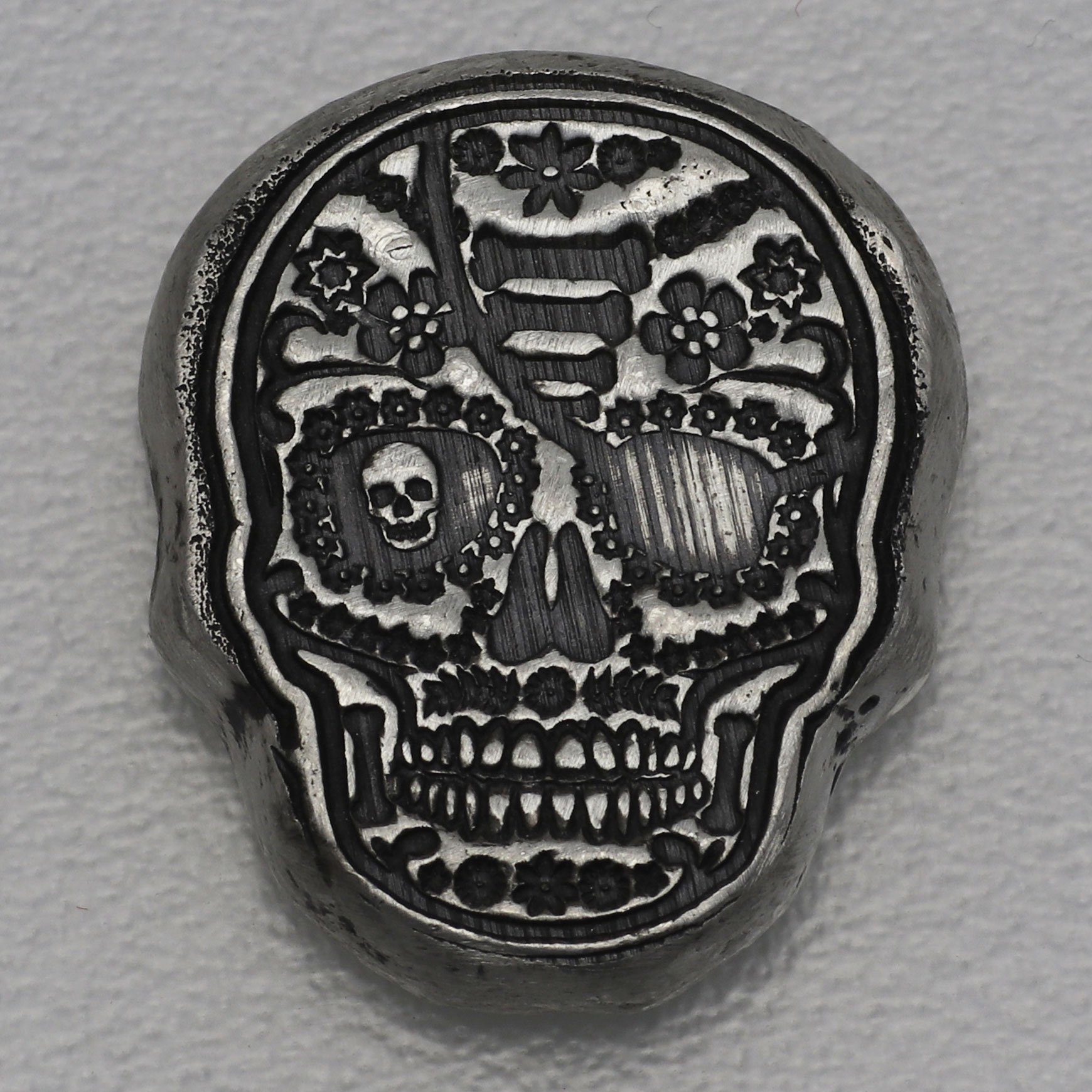 Silber 3-D Barren "Sugar Skull - Pirate Eye" 1oz Day of the Dead - Hauptansicht