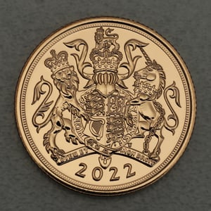 Goldmünze 1 Sovereign "Elizabeth II." 2022 70. Jahrestag der Thronbesteigung (Großbritannien) - Hauptansicht
