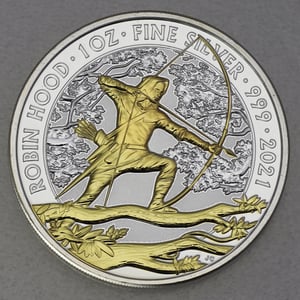 Silbermünze 1oz "Robin Hood" 2021 (vergoldet) Myths and Legends (Großbritannien) - Hauptansicht