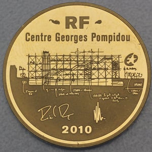 Goldmünze 50 Euro "Pompidou" 2010 (Frankreich) - Miniaturansicht 1