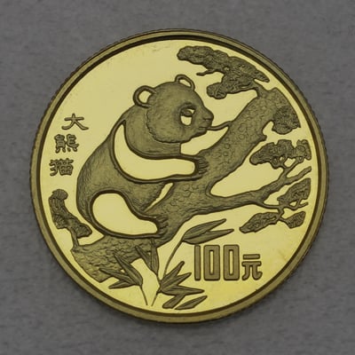 Goldmünze 100 Yuan "Panda" 1994 Endangered Wildlife (China) - Miniaturansicht 1