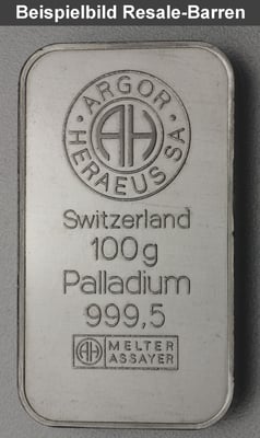 Palladiumbarren 100g "Resale" - Miniaturansicht 2
