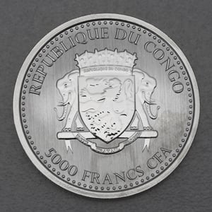 Silbermünze 1oz "Silberrücken Gorilla" 2019 (Kongo) - Miniaturansicht 2