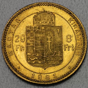 Goldmünze 8 Florin "Wappen" Franz Joseph (Österreich/Ungarn) - Miniaturansicht 2