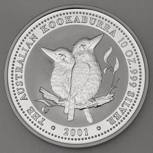 Silbermünze 10oz "Kookaburra" 2001 (Australien) - Miniaturansicht 1