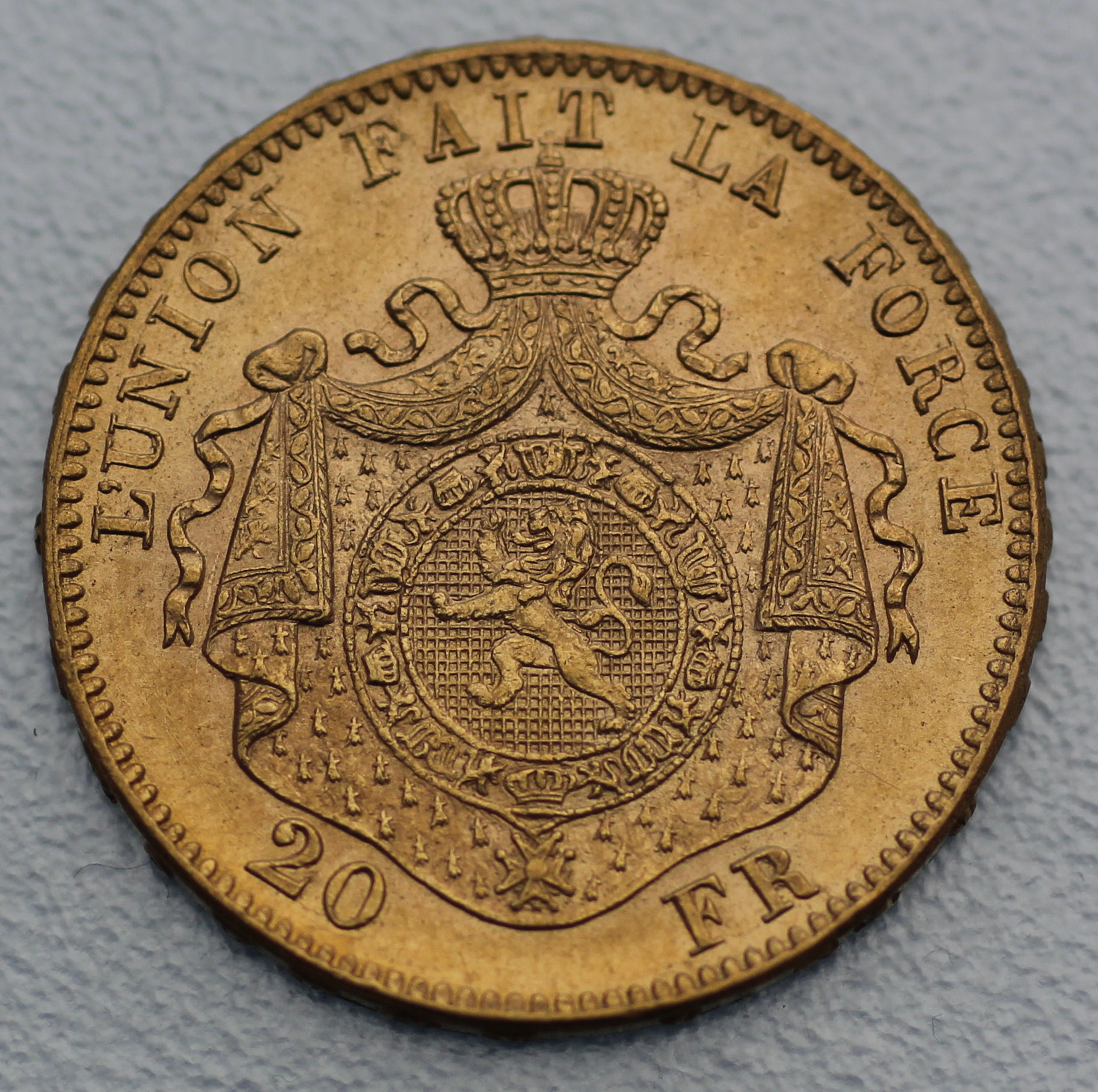 Goldmünze 20 Francs "Leopold II." (Belgien) - Detailansicht 1