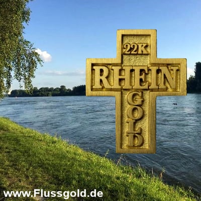 Goldanhänger "Kreuz aus Rheingold" (Naturgold) - Miniaturansicht 5
