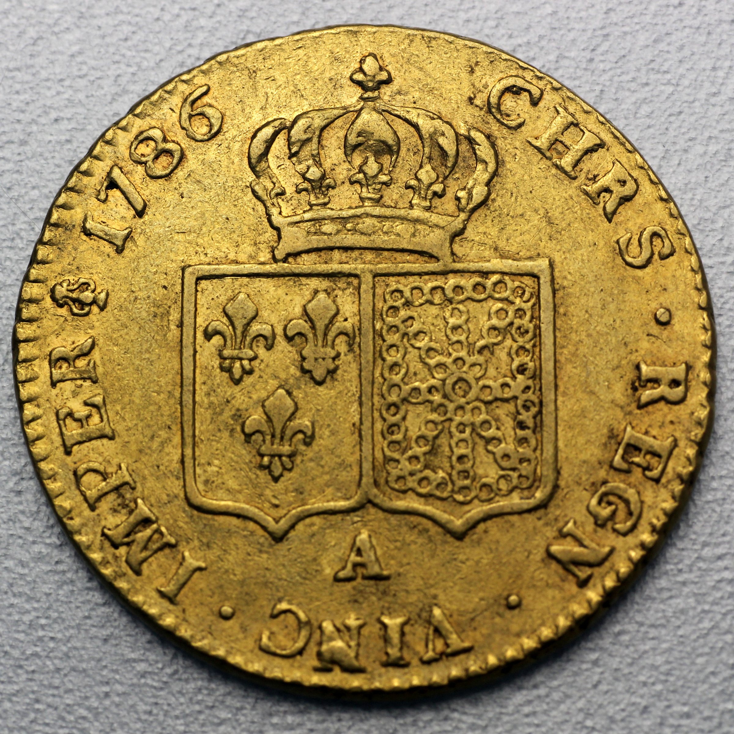Goldmünze "2 Louis D Or/Ludwig XVI." 1785 bis 1792 (Frankreich) - Detailansicht 1