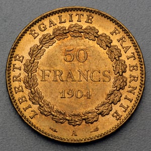 Goldmünze 50 Francs "Engel Republik" (Frankreich) - Miniaturansicht 2