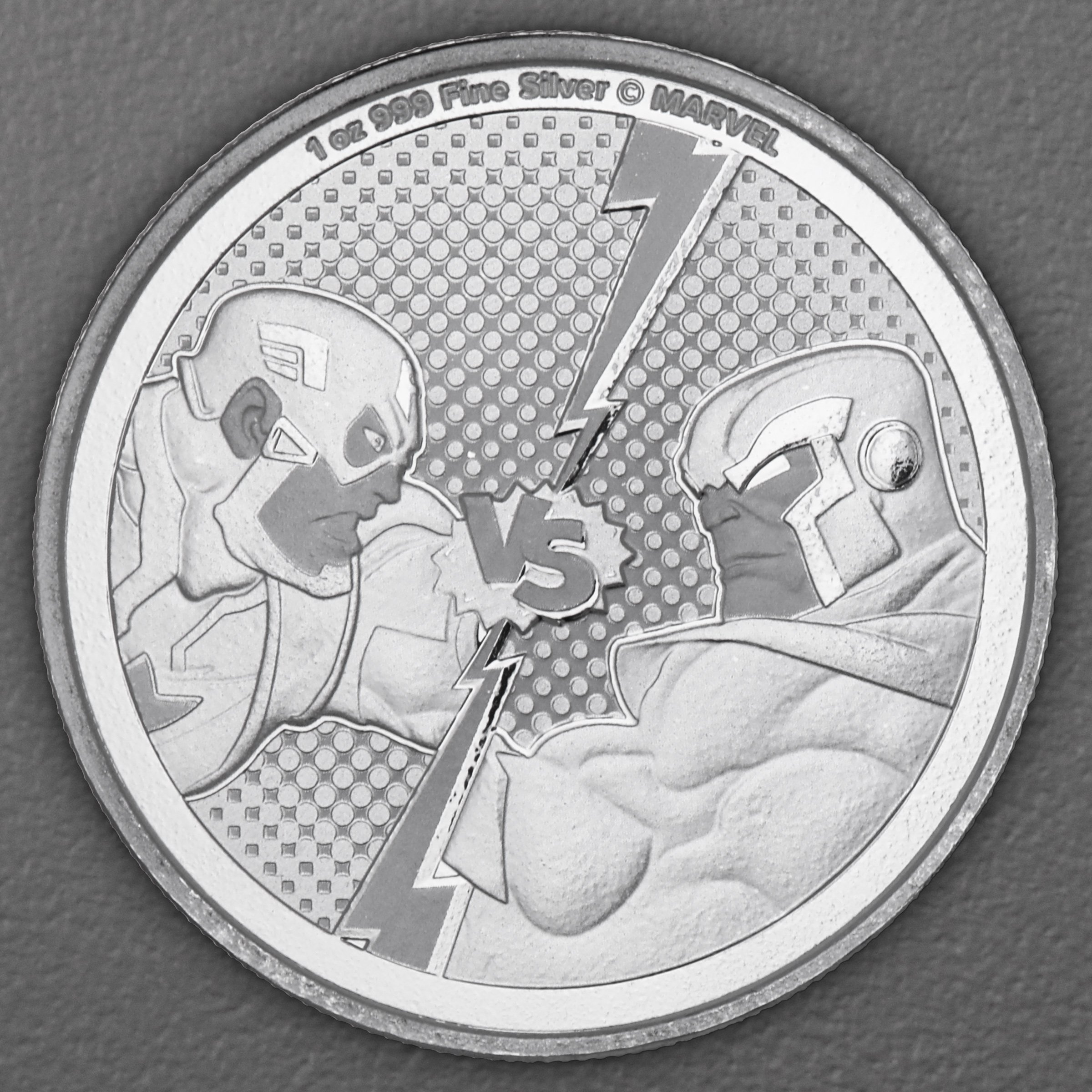 Silbermünze 1oz "Captain America vs. Thanos" 2025 Marvel (Niue) - Hauptansicht