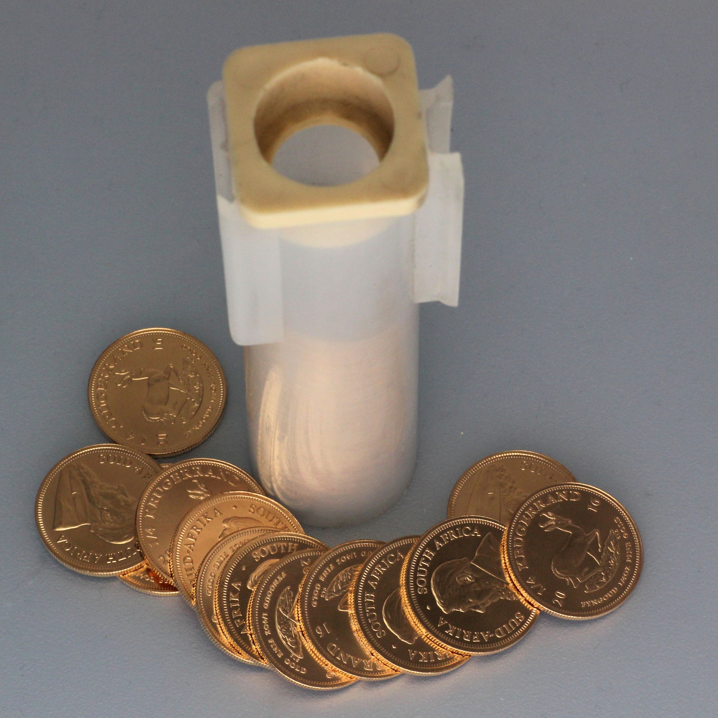 Goldmünze 50 x 1/4oz "Krügerrand" aktueller Jahrgang Tube (Südafrika) - Hauptansicht